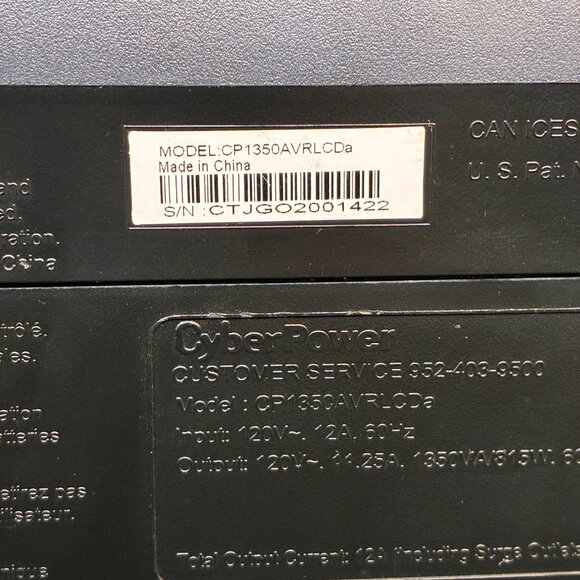 CyberPower 1350AVR 1350VA CP1350AVRLCD 9-Outlet LCD UPS System No Battery - Picture 6 of 7